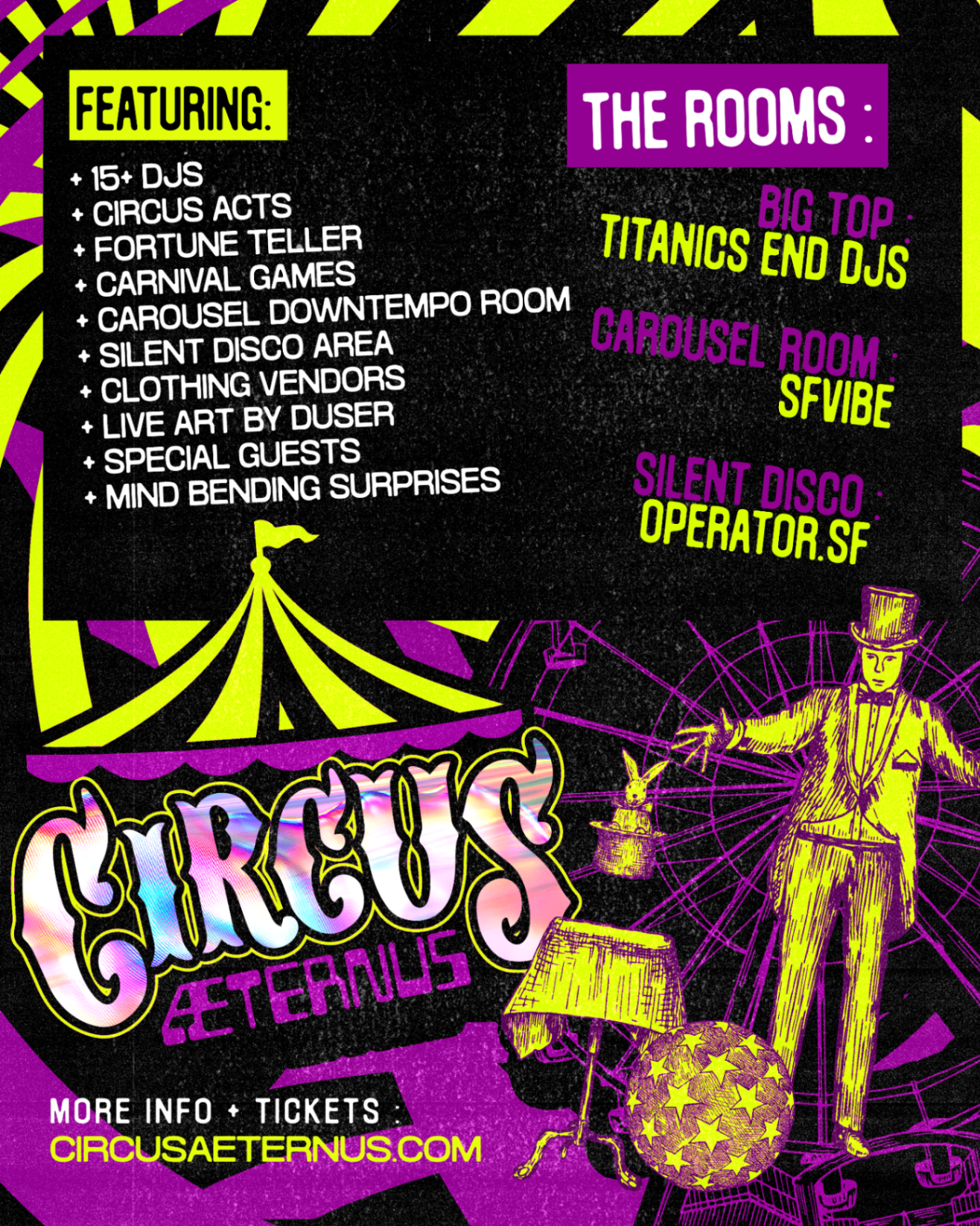 Circus Æternus — features and rooms lineup